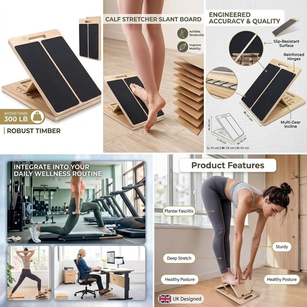 KinetiSpine™ Adjustable Wooden Slant & Stretch Board
